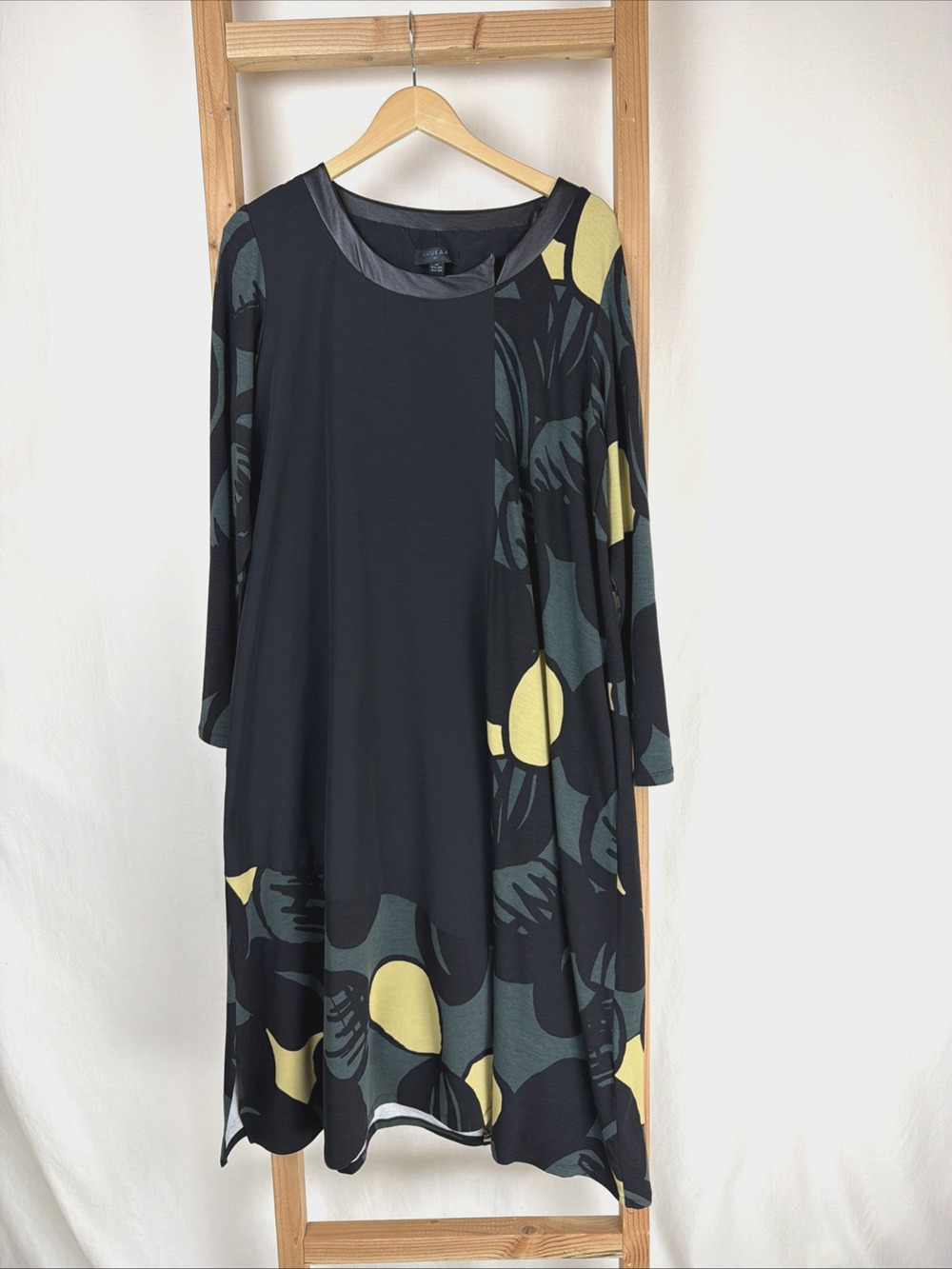NWT Luukaa "Joy" Black Multi-Color Pattern Maxi Dress #0697 Size M